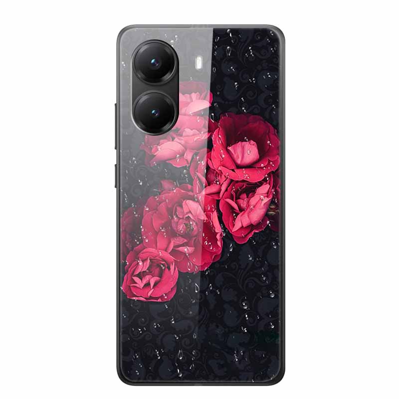 Стеклянный Чехол для Poco X7 pro Роскошная Задняя Крышка для Телефона Capa Милый Чехол для PocoX7pro X 7 pro Жесткий Закаленный Щит Животные Мультяшная Обложка
