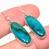 Natural Chrysocolla Gemstone 925 Solid Sterling Silver Gift Earring 1.50" K9h89
