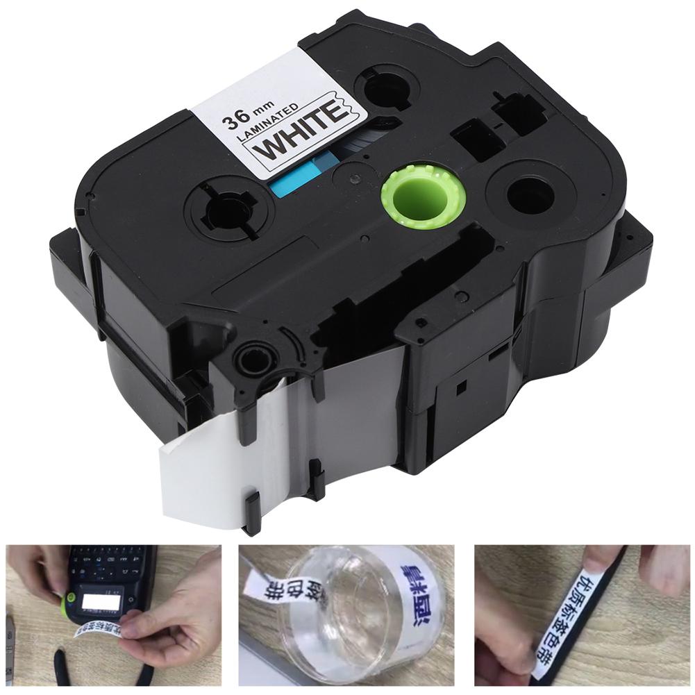 36 мм ламинированная лента для этикеток черного цвета на белом фоне подходит для TZe-261/661 PT-9700/P980/P9500