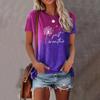 Summer Short Sleeve T Shirt Fashion Women's T-Shirt Dandelion Design Print Daily Casual Round Neck Pullover Oversized Clothing