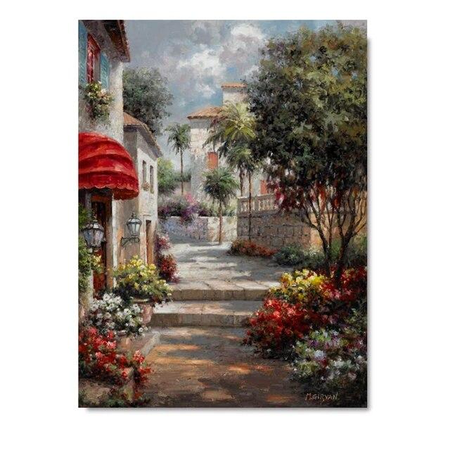 A2 A3 A4 Классическая Европа Уличное Кафе Холст Картины Венецианский Пейзаж Картинки Настенное Искусство Домашний Декор Плакат и Принты Без Рамки