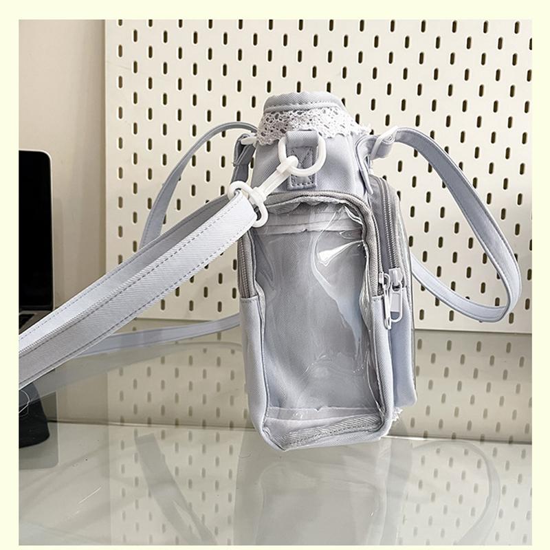 Милая японская сумка ита в стиле Y2K, прозрачная сумка-тоут через плечо, большая вместимость, повседневная сумка кроссбоди, сумки для DIY-дисплея
