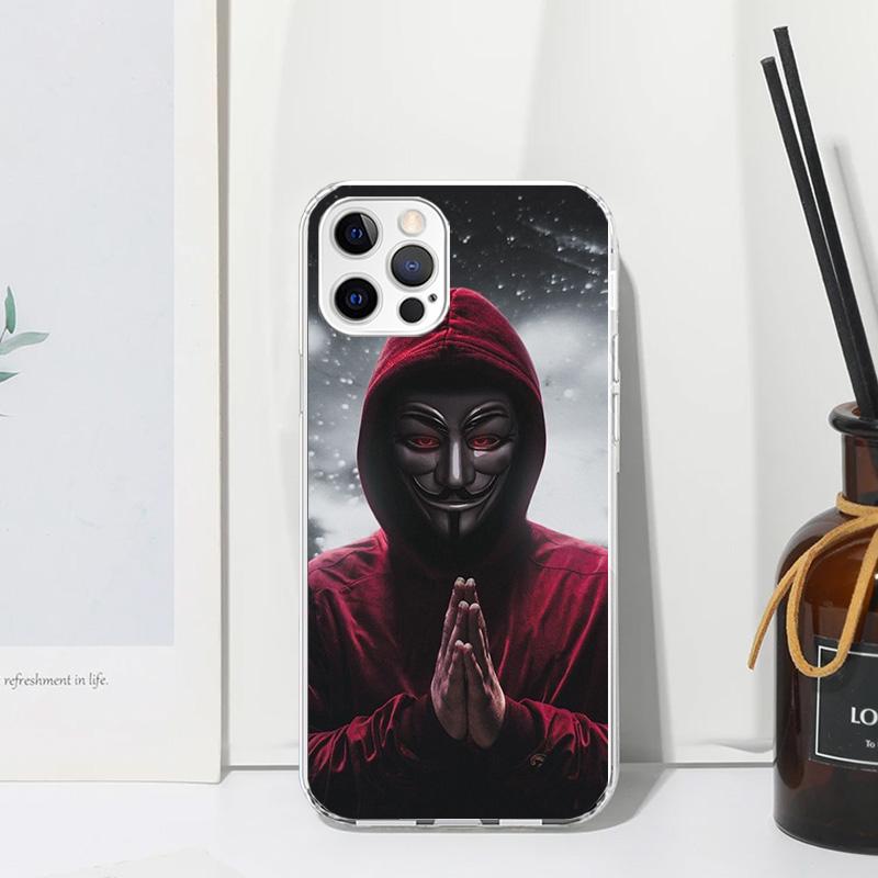 Анонимная маска V Чехол для телефона Для iPhone 17 Air 16 15 Plus 16E 14 Pro Max 13 Mini 12 11 7 8 SE Fundas Мягкая задняя крышка 17 Air 16 15