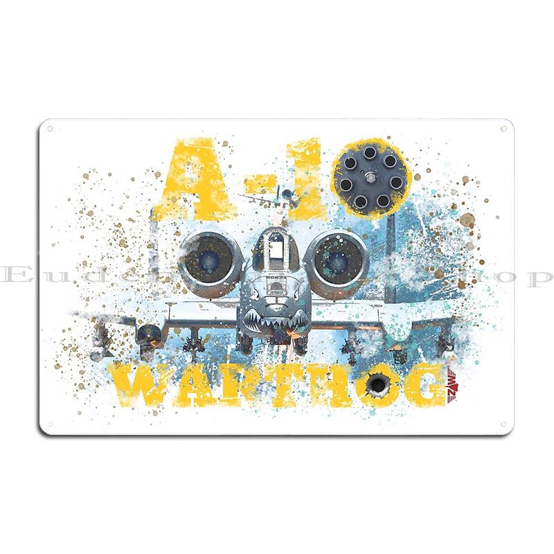 A-10 Warthog дизайн от Zane A10 Warthog Fairchild Thunderbolt ВВС США Истребитель Металл Создать Гостиная Паб Жестяная Табличка Постер