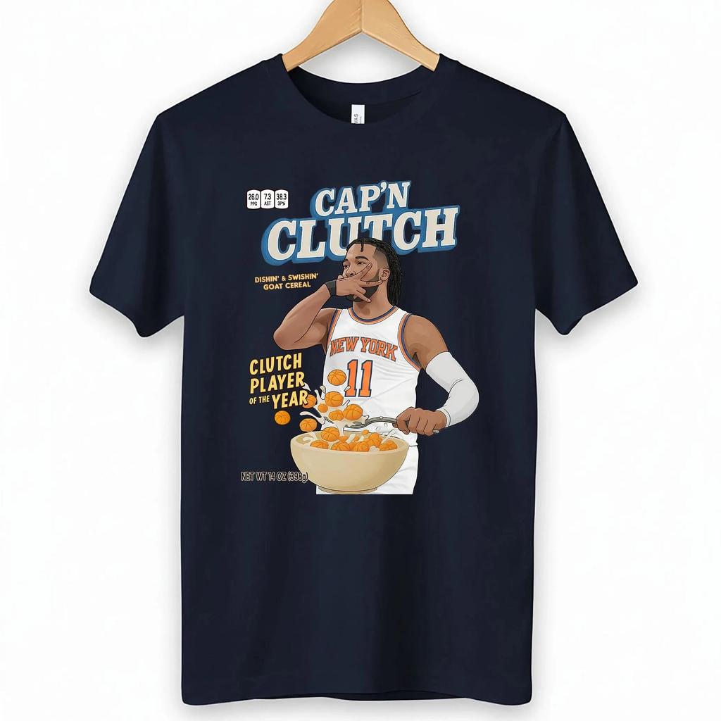 New York Captain Clutch Jalen Brunson Graphic Print T-shirt Men Women Cotton Oversized O-Neck Short Sleeved Streetwear Harajuku Fashion Summer New Tee