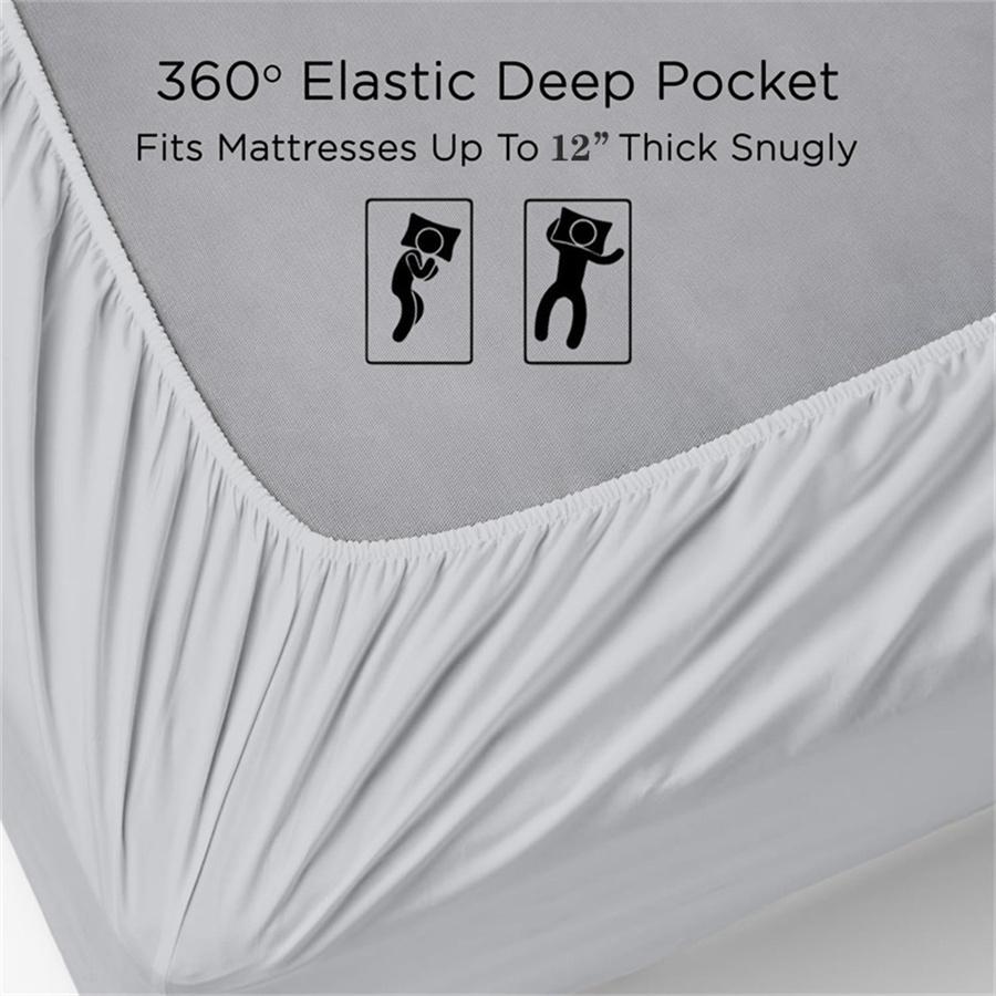 Мягкий комплект постельного белья из 100% египетского хлопка, плотность 1000 нитей, комплект постельного белья из 4/6 предметов, роскошная шелковистая простыня на резинке и плоская наволочка