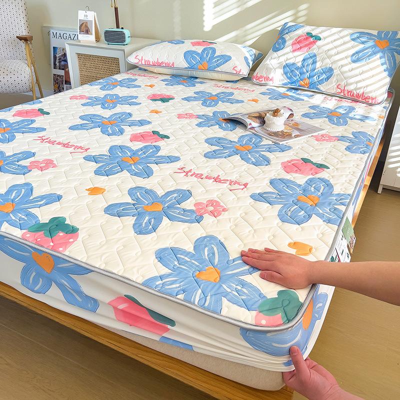 Латексный спальный коврик для матери и ребенка, трехсекционное покрывало с крутым латексным матрасом с шелковой подкладкой, защитный чехол