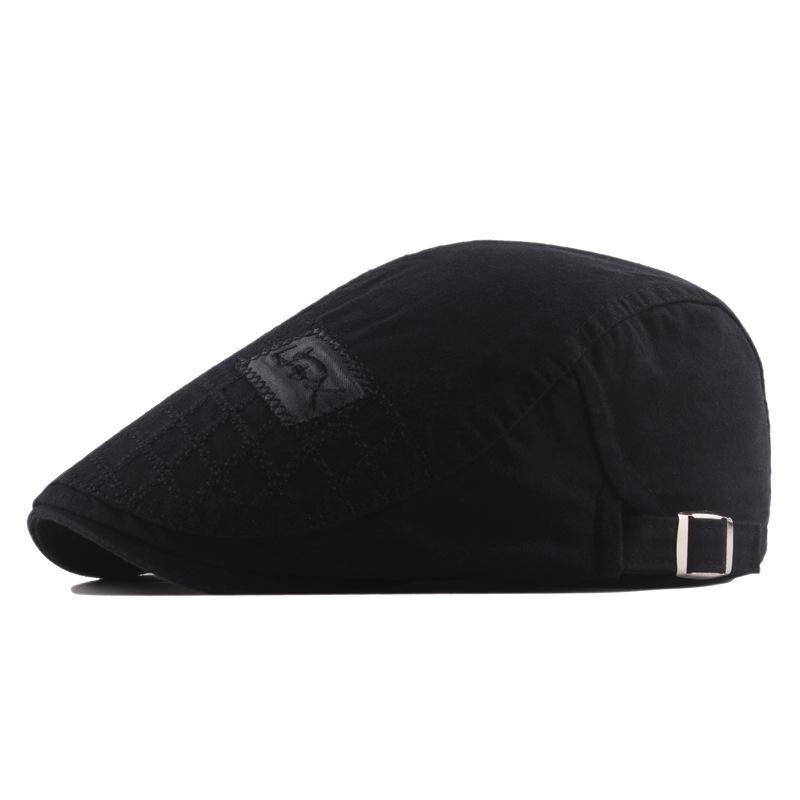 Men's beret for spring and autumn, with embroidered cotton baseball cap, European and American minimalist British style forward hat