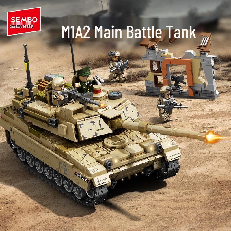 Модель танка Sengbao M1A2 Образовательная сборная игрушка для детей