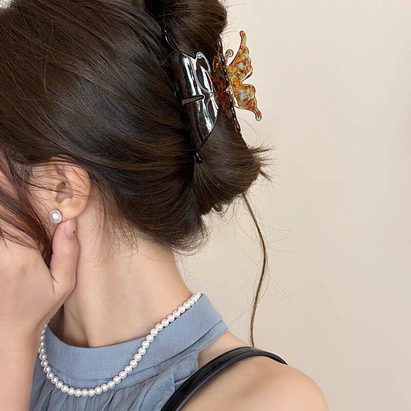 Изысканные ацетатные заколки для волос Элегантные заколки-бабочки Заколки-акулы для волос Барретты для женщин Корейский дизайн Аксессуары для волос Головные уборы Подарок