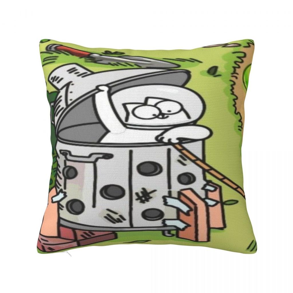 Trendy Living Room Simons Cartoon Cat Catsdecorations Pillowcase Merch Pillow Covers Square Multiple Sizes