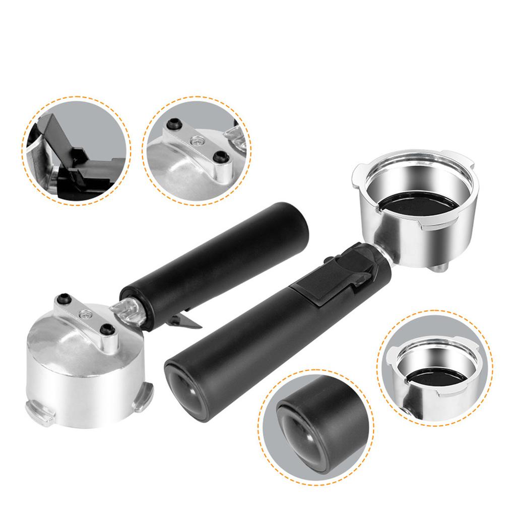 51mm Bottom Handle Filter Basket for Coffee Enthusiasts Espresso Machine Parts Three Ear Portafilter Replacement