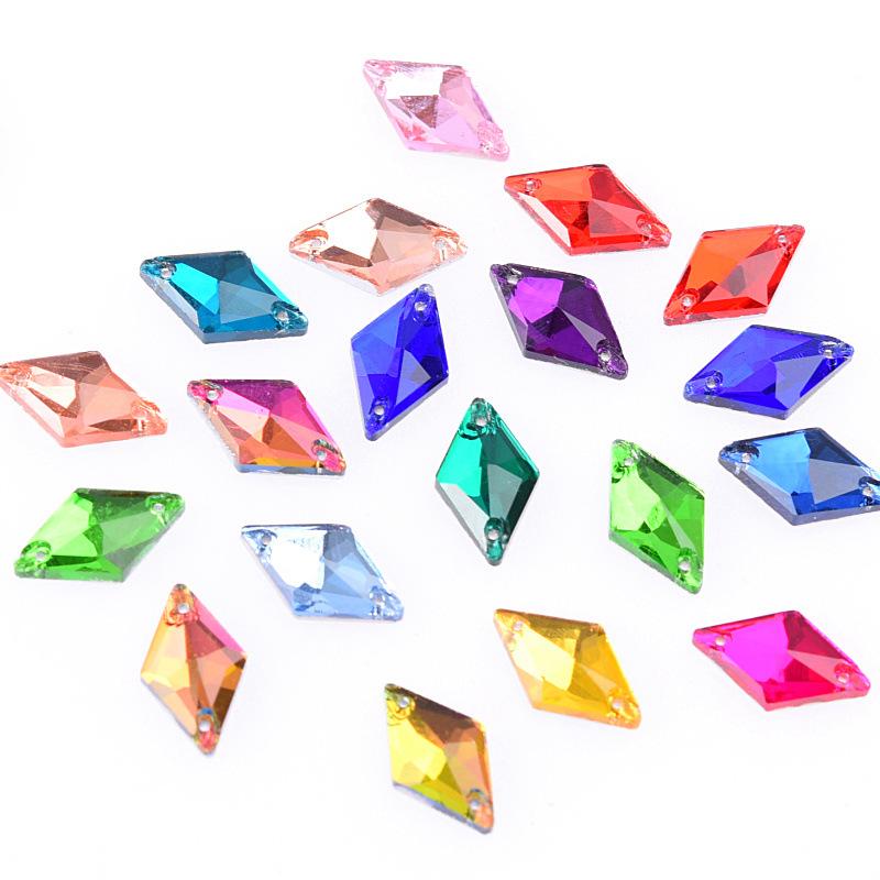 Crystal Hand-Sewn Diamond, Glass Rhinestone Diy Crystal Material, Rhombus Creative Clothing Accessories