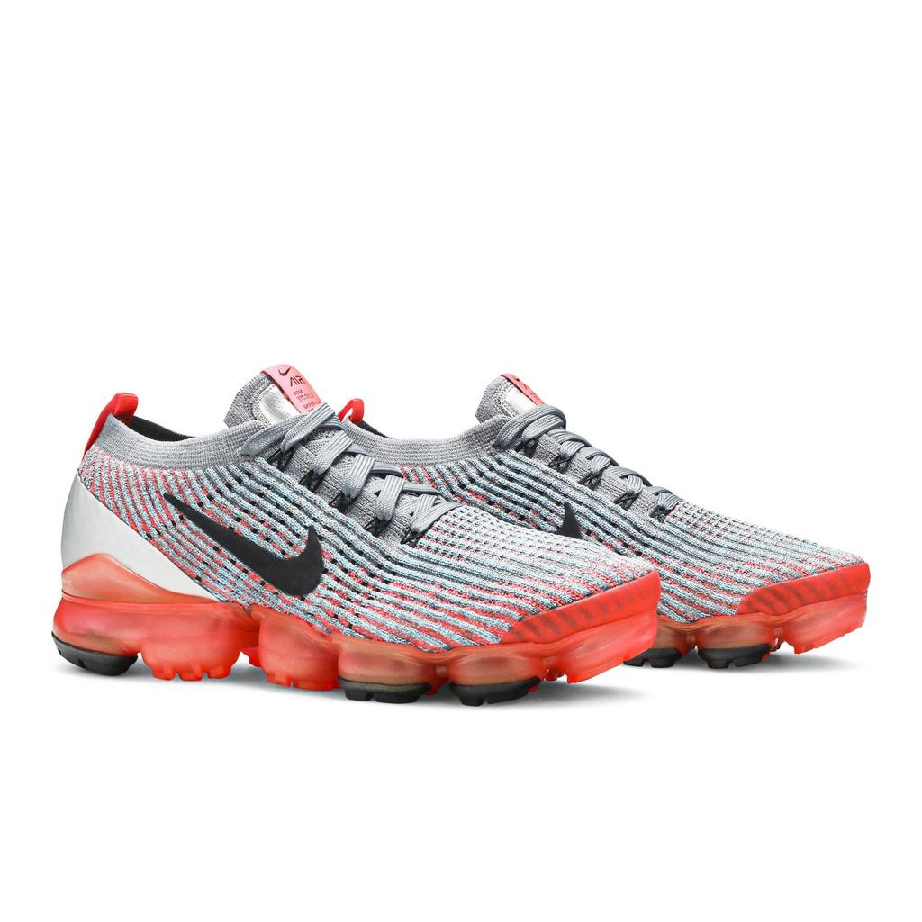 Nike Womens Air VaporMax Flyknit 3 'Flash Crimson' (women's sizes) Flash Crimson / Cool Grey-Blue Fury-Black Running Shoes AJ6910 601