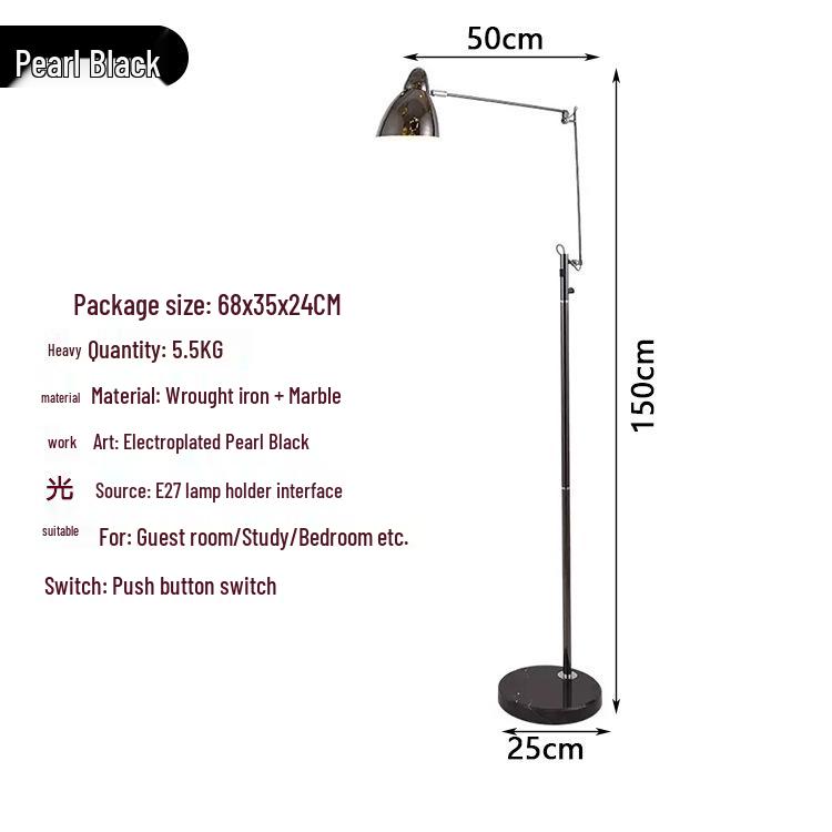 Premium Long Arm Desk Lamp - Minimalist Eye-Protection Office & Reading Floor Light