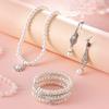 Vintage Elegance Pearl Chain Necklace and Earring Set , Light Rhinestone Jewelry for Women Daily Commute