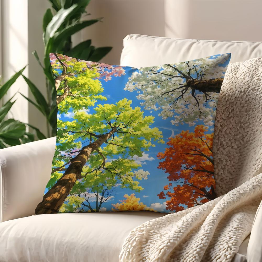 Colorful Trees cushion cover For Pillow Printing Sofa Decoration Home Car Room Coffee Shop Office Nordic Simplicity
