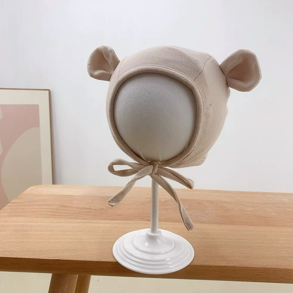 Cotton Newborn Cap Bear Ear Infant Strappy Hat All-match Fetal Hat Unisex