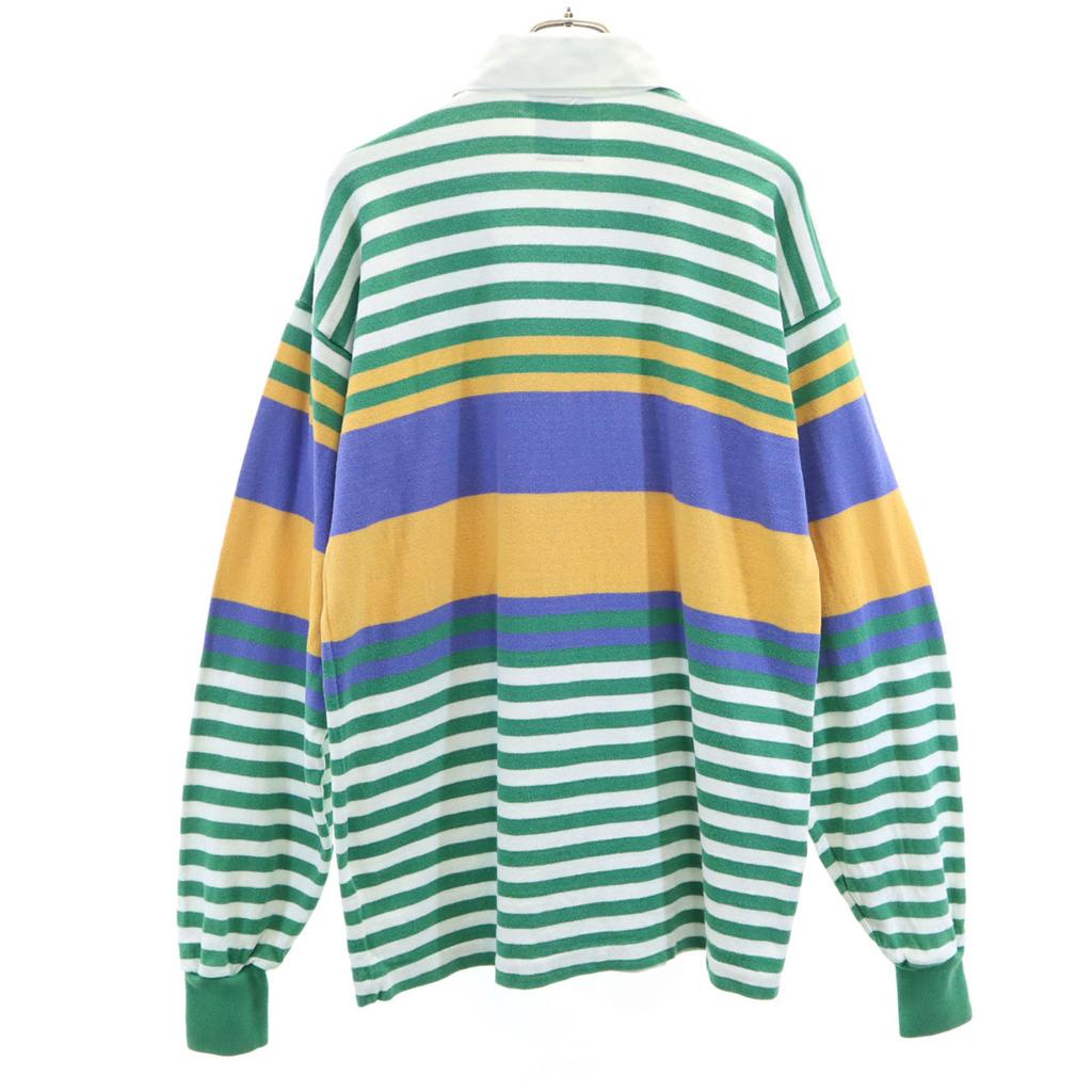 LANDS' END 80-е годы винтаж Узор в полоску Лонгслив Футболка Лагерь XL Мужская Б/У