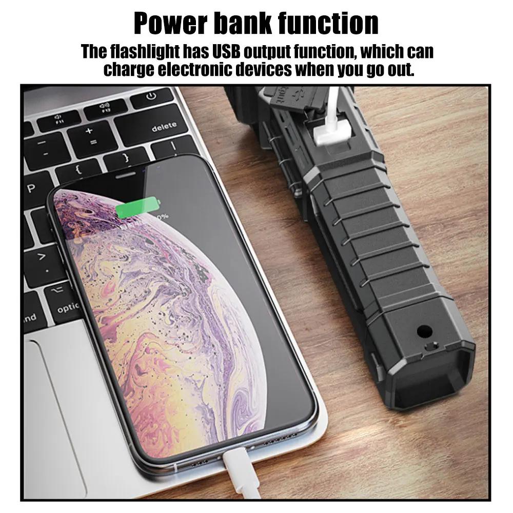 Многофункциональный фонарик Автомобильный молоток безопасности Power Bank Рабочий фонарь COB Аварийный Огнетушитель Фонарик для самообороны Перезаряжаемый фонарь