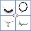 Stones and Minerals. Jewelry Set Bracelet Necklace Lava Beads 8 Mm + Lapis Lazuli Customizable Size.