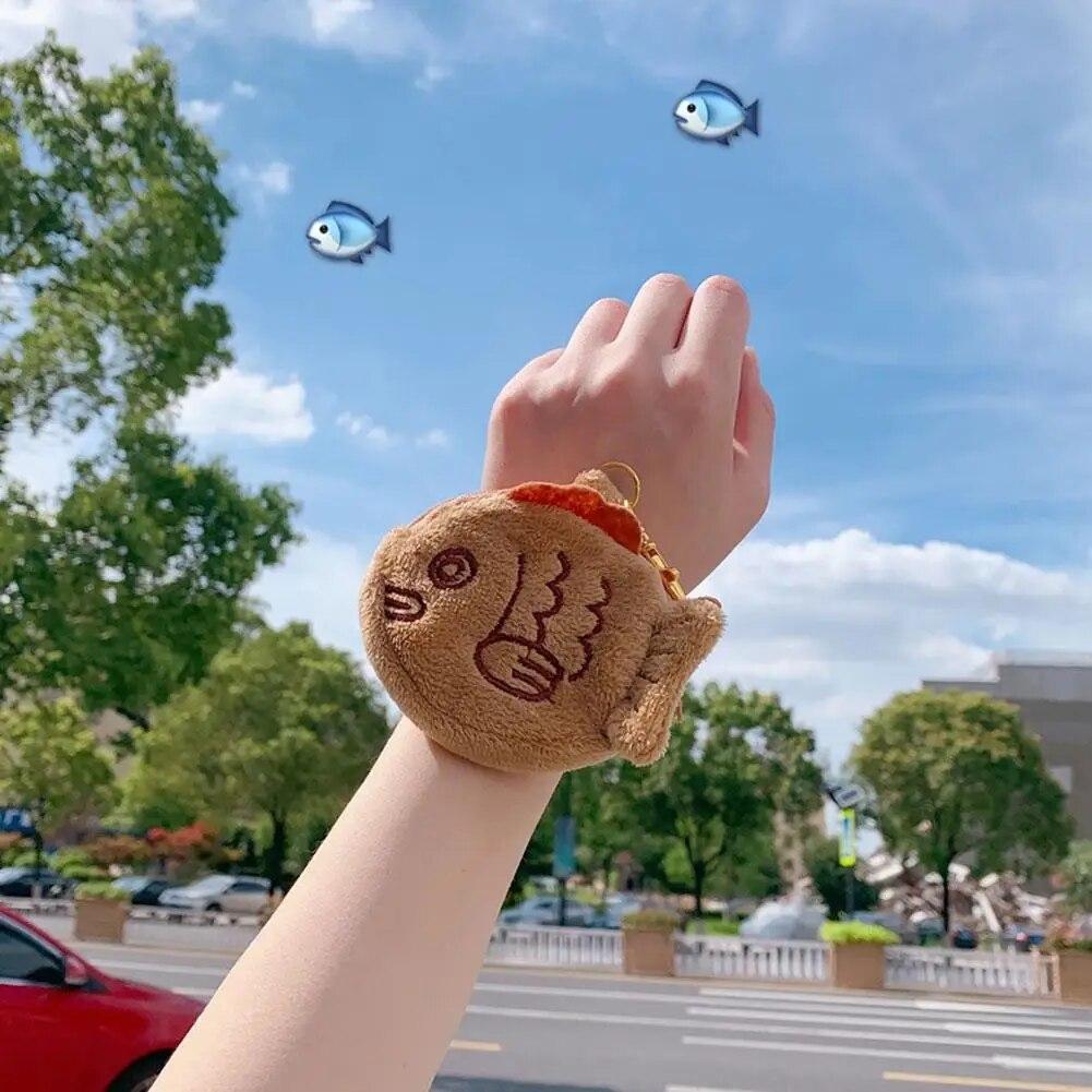 Милый регулируемый мягкий кошелек для монет с сумкой на запястье, школьная подвеска, плюшевая сумка, сумка на молнии