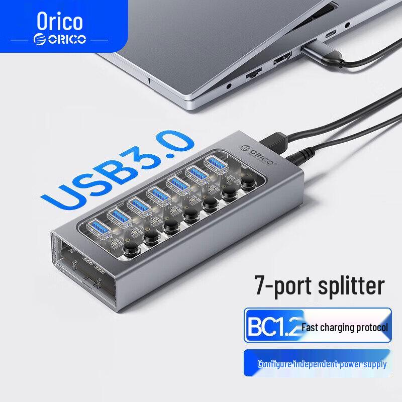 Промышленный USB 3.0 концентратор ORICO: 10-портовый высокоскоростной мультипортовый расширитель и зарядное устройство