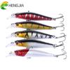 HENGJIA 5Colors 8.5g/8cm Minnow Fishing Lure Bionic Wobbbler with 3D Eyes Pike Lure 10pcs