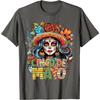 Cinco De Mayo Sugar Skull Girl Graphic Tee Breathable Casual Cotton T-Shirt for Fiesta
