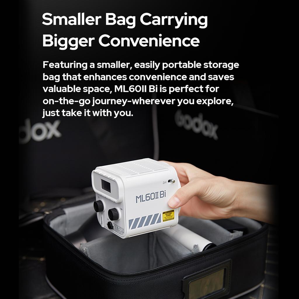 GODOX ML60II Bi Kit 70 Вт Комплект видеолампы Двухцветный светильник для фотосъемки 2800K-6500K Регулируемый индекс цветопередачи более 96 с