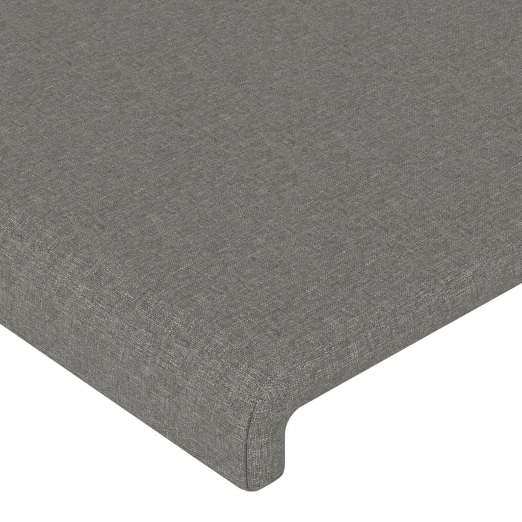 Vidaxl Zagłówek Do Łóżka Z Led, Ciemnoszary, 83X16X118/128 Cm, Tkanina