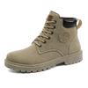 Men High Top Boots Fashion Casual Leather Boot Lace-Up Ankle Boot Non Slip Hiking Boots for Men Motorcycle Booties Botas Hombre