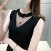Подвесной жилет для женщин, вязаная черно-белая нижняя рубашка, большой сексуальный топ без рукавов