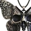 Дерзкое ожерелье-подвеска из цинкового сплава, демонстрирующее готический шарм в виде черепа и бабочки, цепочка для наслаивания нарядов