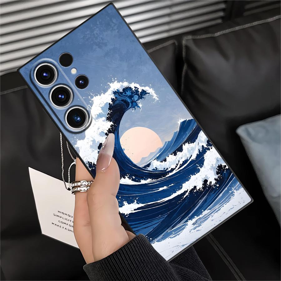 Чехол для Samsung Galaxy S26 Ultra S23 S25 Plus S20 Ultra S24 S21 FE S10 S9 Note 20 8 9 10 Funda Чехол для телефона Мультяшная Волна