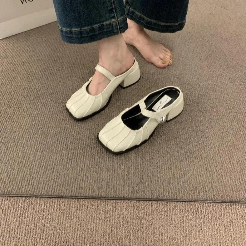 Модные корейские новые летние женские туфли в стиле ретро, сандалии большого размера для женщин, модные повседневные туфли на плоской подошве для женщин