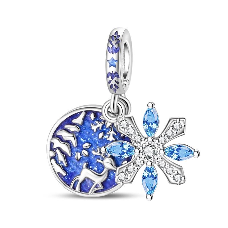 Зимний Медный Санта Снеговик Рождественская Елка Вращающаяся Снежинка Подходит Оригинальные Аксессуары для Браслета Рождественский Праздничный Подарок