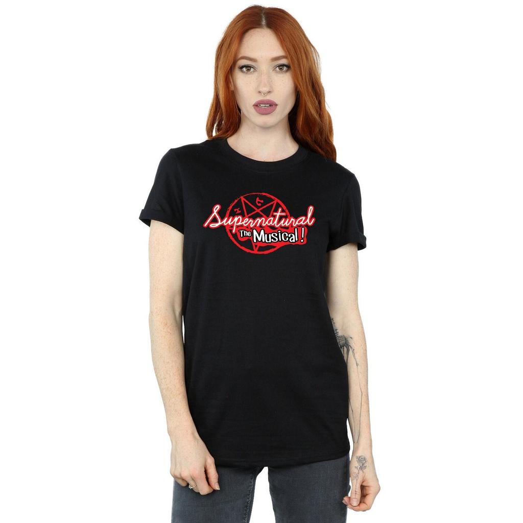 Supernatural Womens/Ladies The Musical Cotton Boyfriend T-Shirt