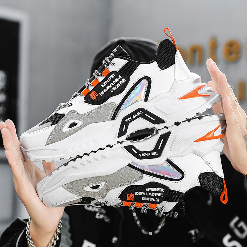 Повседневная мужская обувь Дышащая спортивная обувь для бега Мужская обувь На толстой подошве Обувь для пап Студенческая трендовая обувь для скейтборда