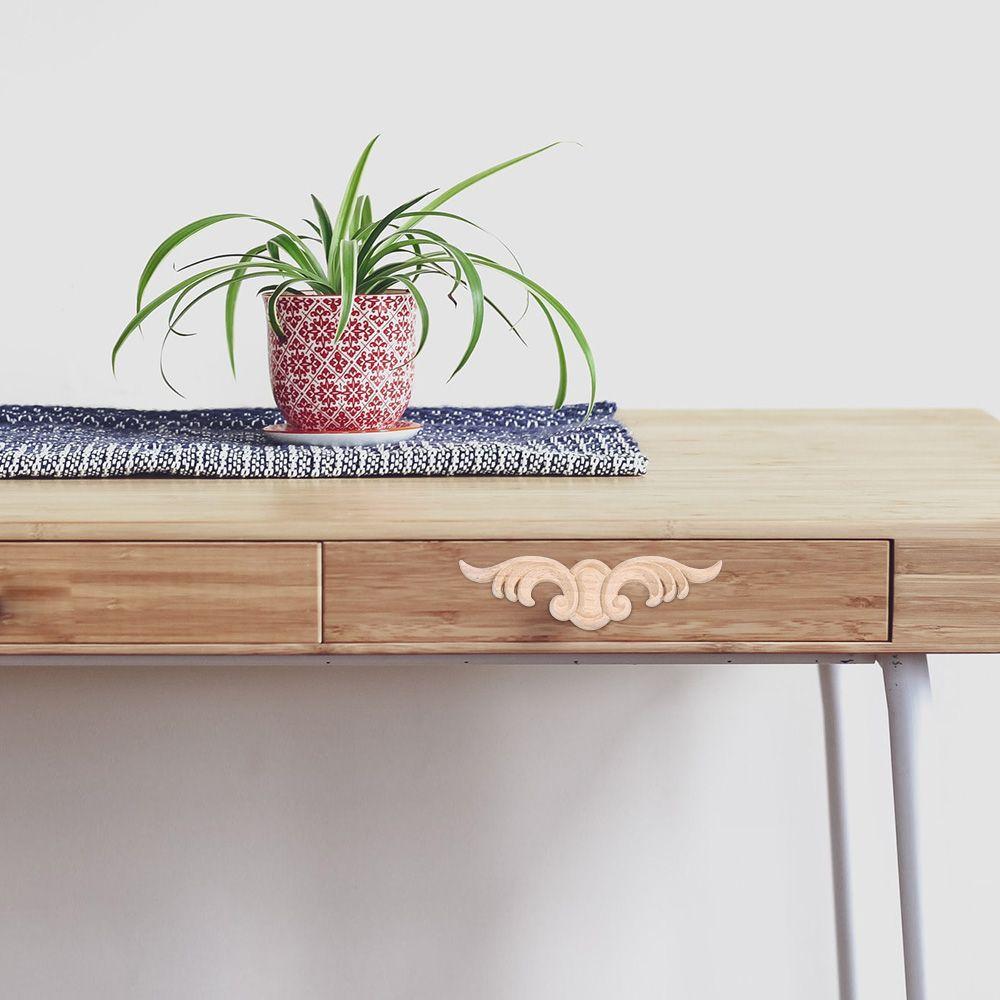 Door Decoration Woodcarving Decorative Wooden Figurines Crafts Corner Appliques Frame Wood Carved