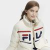 Fila Зима 2023 Новинка Ретро Повседневная Толстая Куртка Пуховик со Стойкой Воротником Унисекс Верхняя Одежда Тростниково-Белый F11U349903F-IV