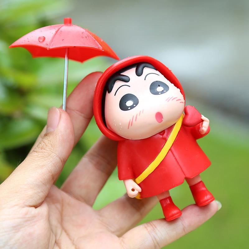 Raincoat Shinchan Anime Pvc Model Figure For Home Decor And Gift Special Characters Included