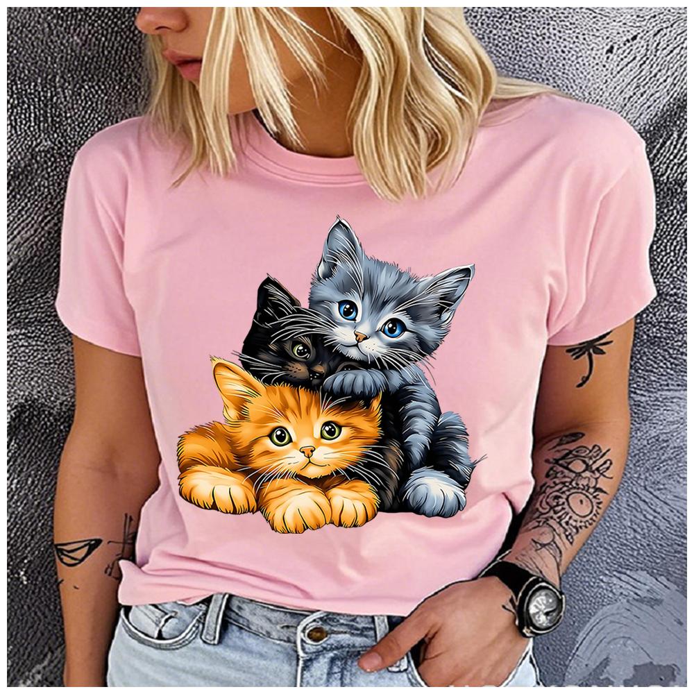 Cotton Cartoon Happy Corgi Dog Graphic Women TShirt Fluffy Welsh Corgi Puppy Pet Owner Daily Casual Short Sleeve Top