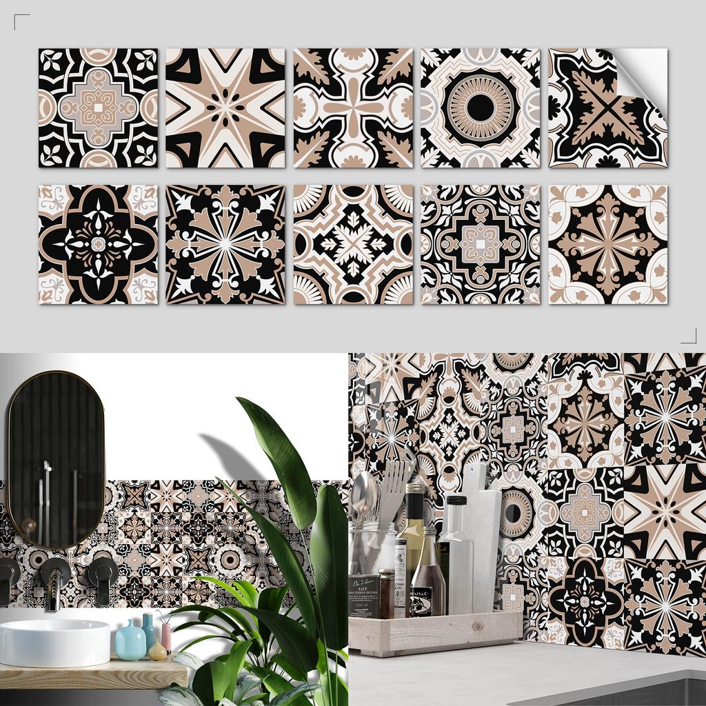 Скандинавская плитка Арт Наклейка на стену Кухня Ванная комната Водонепроницаемые и маслостойкие обои Самоклеящаяся хрустальная пленка Наклейка на плитку