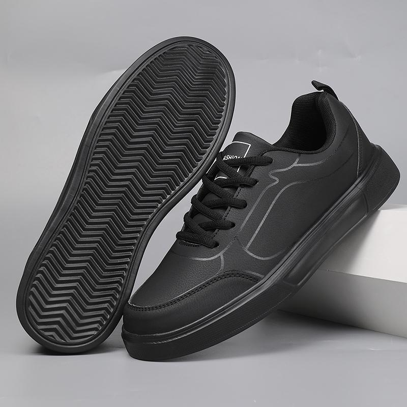 Мужские кроссовки Модные мужские туфли из искусственной кожи Обувь для бега на открытом воздухе Тренировочная обувь Высококачественная удобная обувь для мужчин Черный 1