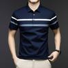 Мужская рубашка поло со средним лацканом, бесшовная, деловая, повседневная, дышащая, не требующая глажки, футболка с короткими рукавами