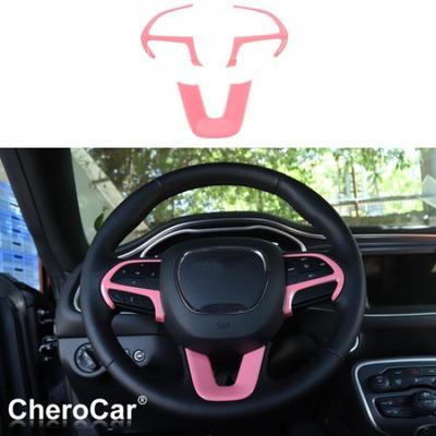 3XPink Car Steering Wheel Frame Trim Cover for 2015+ Dodge Challenger/Charger