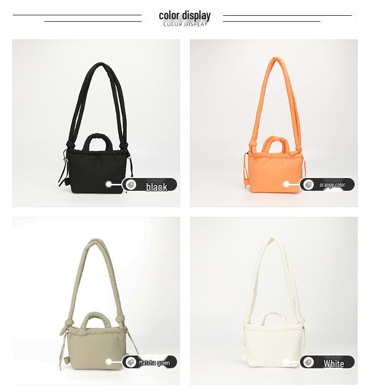 Трендовая нишевая пуховая сумка кроссбоди - Легкая, универсальная, однотонная наплечная сумка для повседневной носки