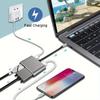 Адаптер-хаб Type C 4 в 1 многопортовый с USB 30, VGA, HDTV, цифровым AV и портом для зарядки PD, совместимый