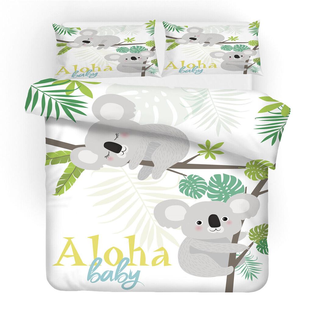 Коала мультфильм одноместное двуспальное одеяло размера «king-size» пододеяльник Doona набор постельных принадлежностей